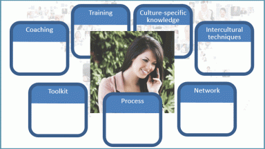 Seven talents of interculturalists demanded by customers: training, coaching, culture-specific knowledge, culture-general knowledge, process, toolkit, network