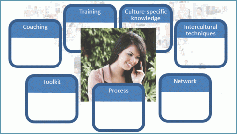 Seven talents of interculturalists demanded by customers: training, coaching, culture-specific knowledge, culture-general knowledge, process, toolkit, network