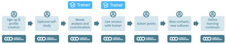 Blended learning in intercultural training: single face-to-face event process diagram